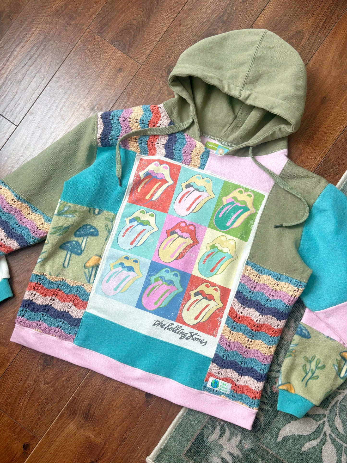 One-of-a-Kind Upcycled Rolling Stones Hoodie