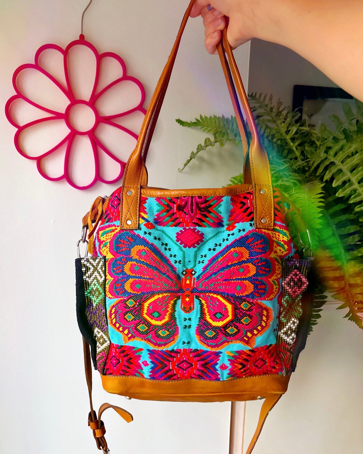 Artisan Huipil & Leather Bag