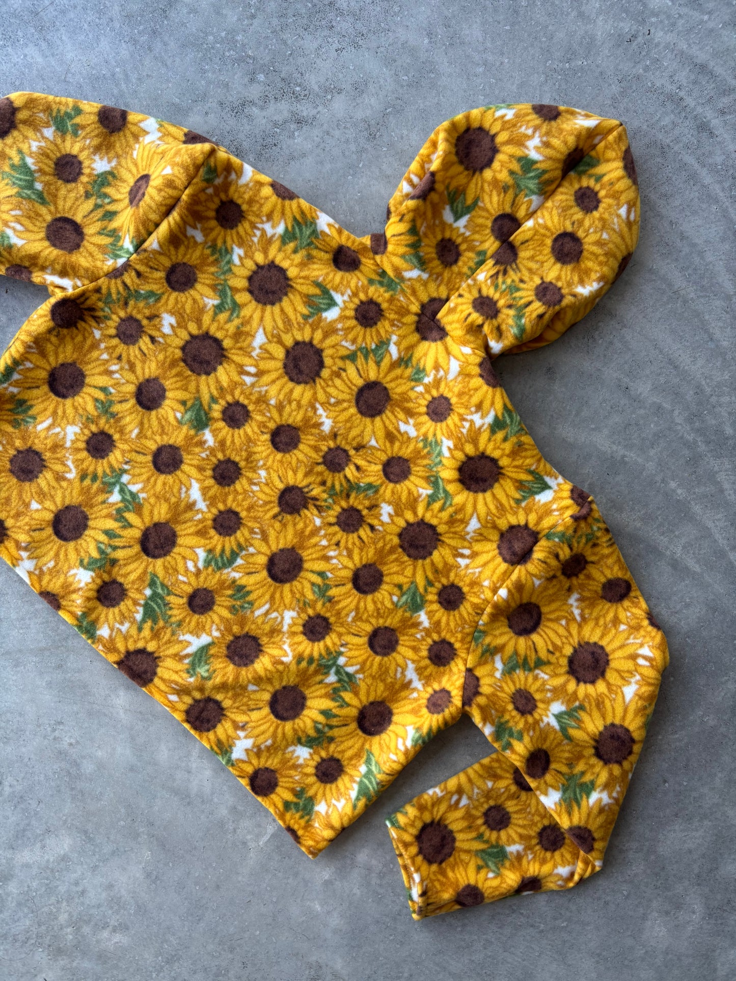 Upcycled Sunflower Blanket Cropped Hoodie