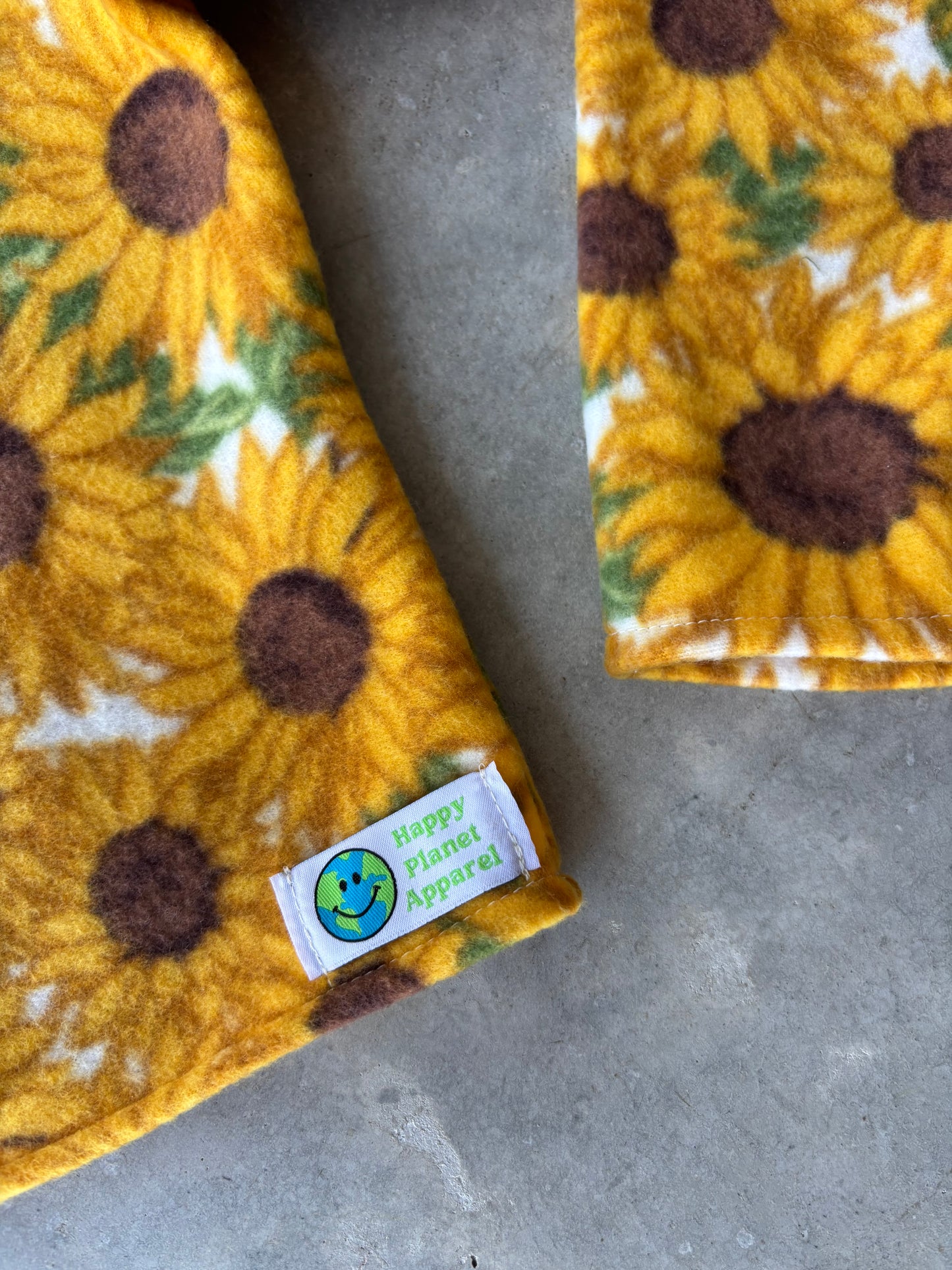 Upcycled Sunflower Blanket Cropped Hoodie