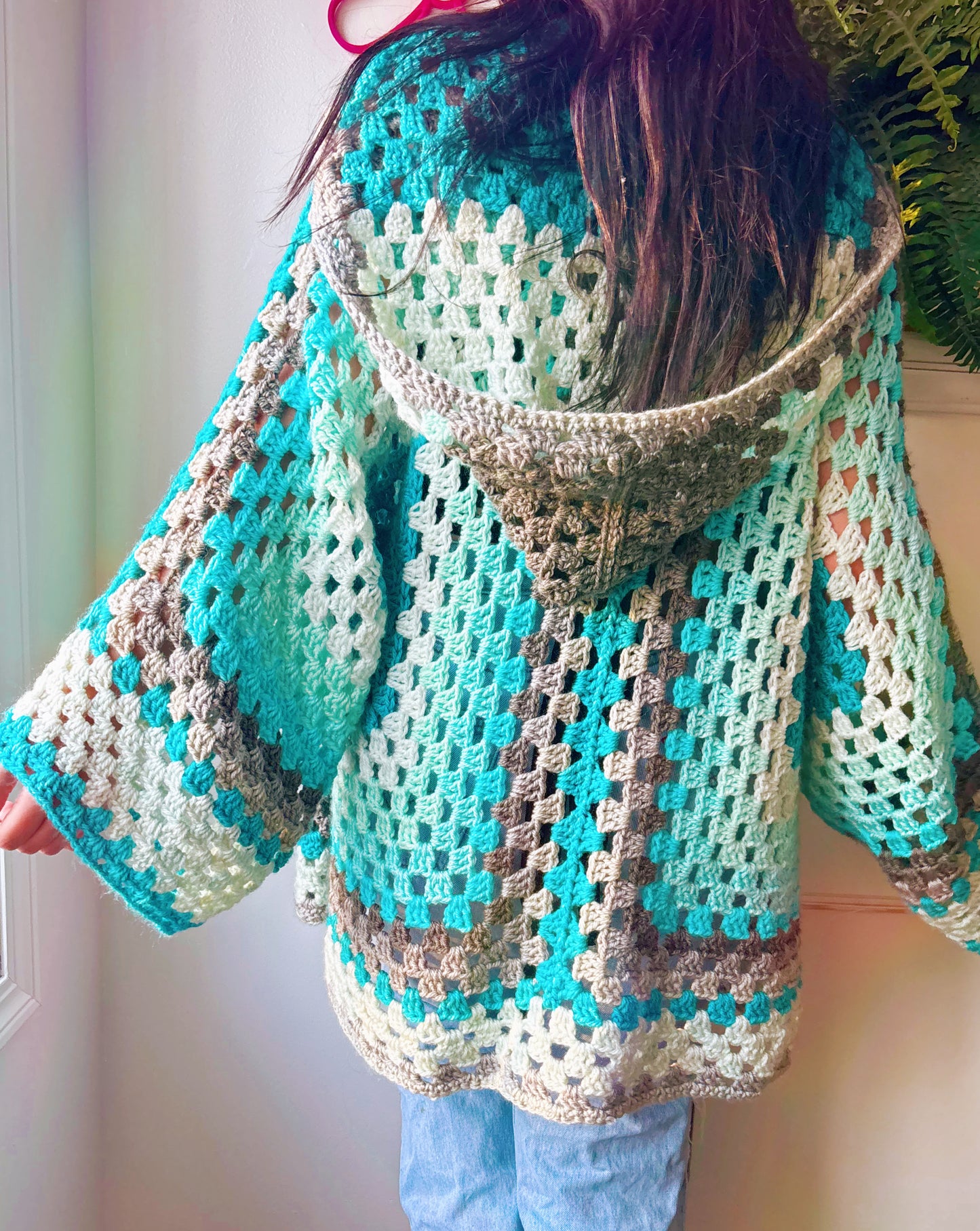 Crochet Hooded Cardigan