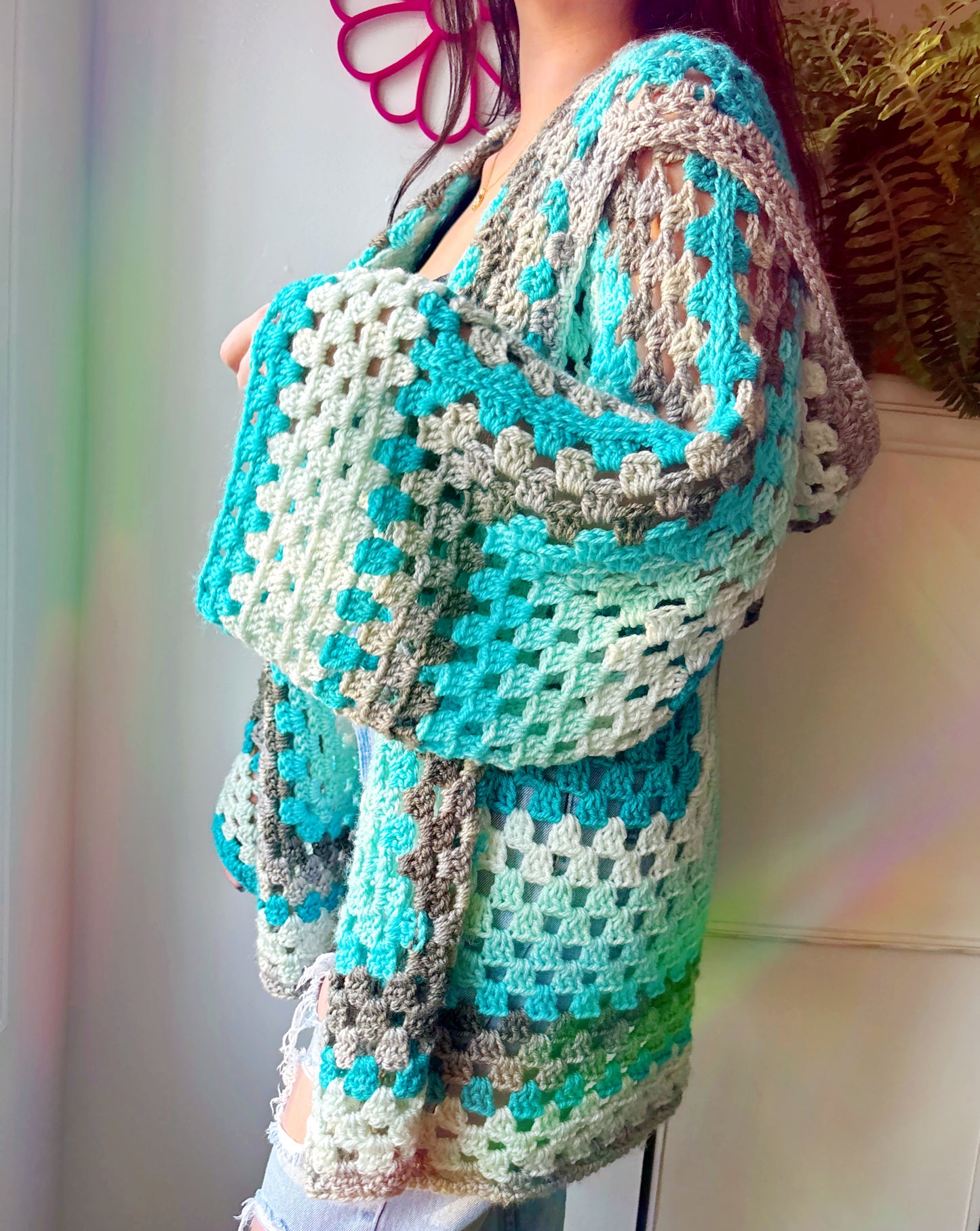 Crochet Hooded Cardigan