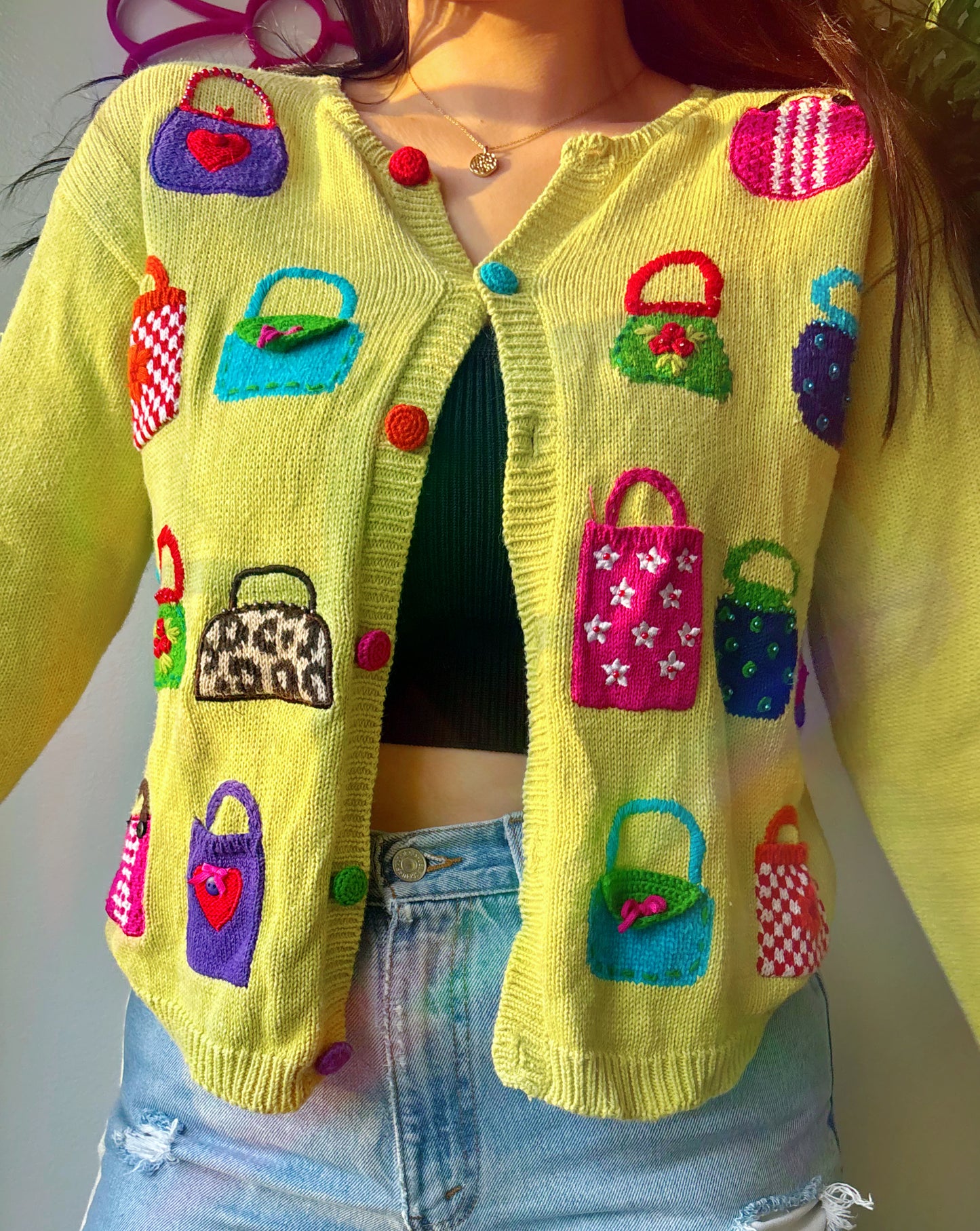 Vintage Purse Sweater Cardigan