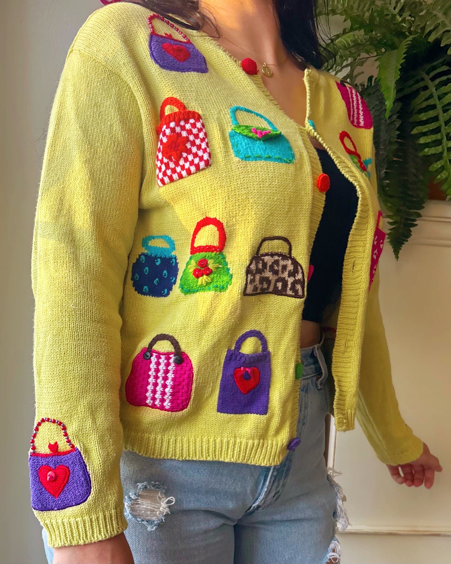 Vintage Purse Sweater Cardigan