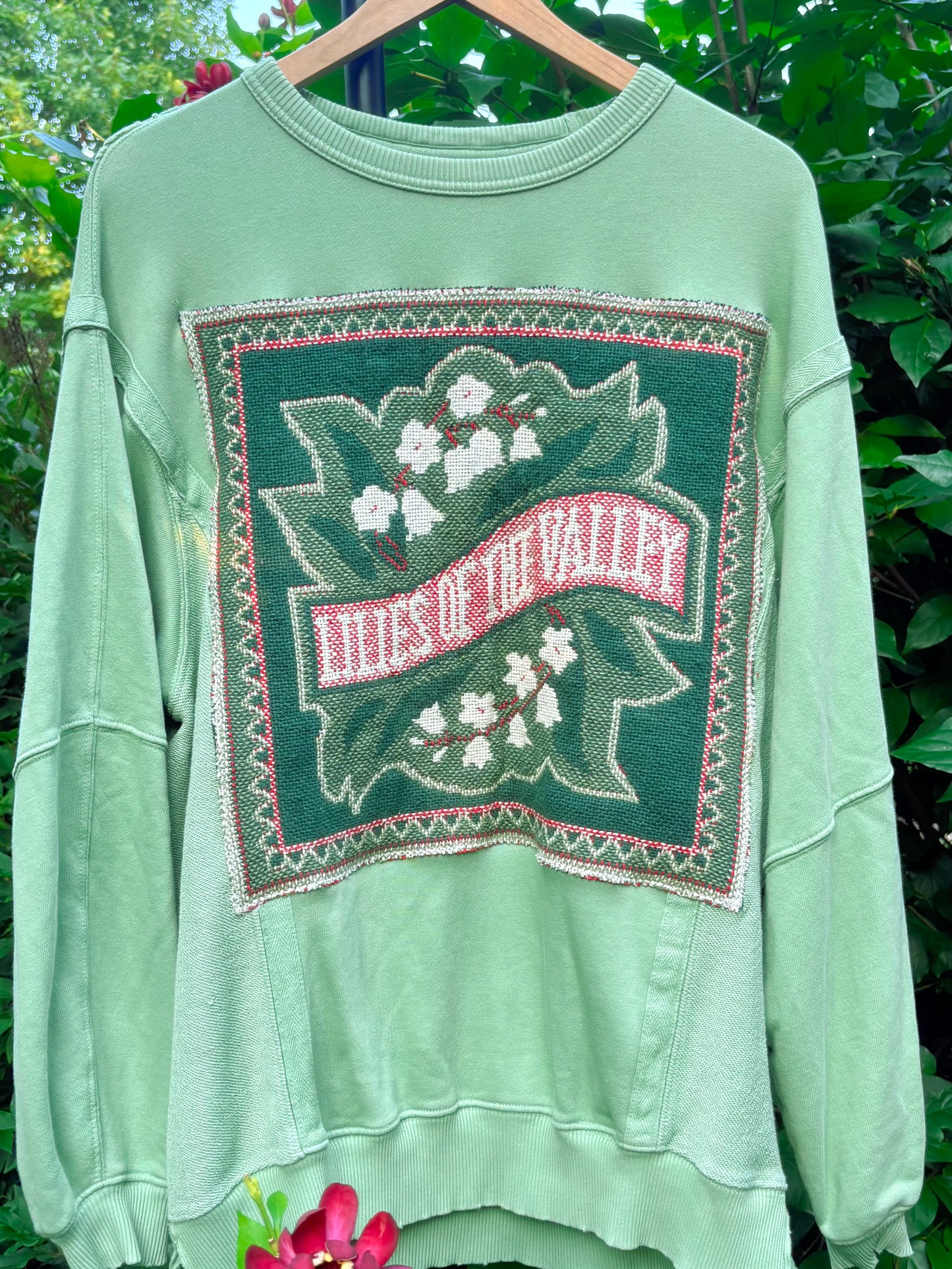 Upcycled Lilies of the Valley Crewneck🧚🏼