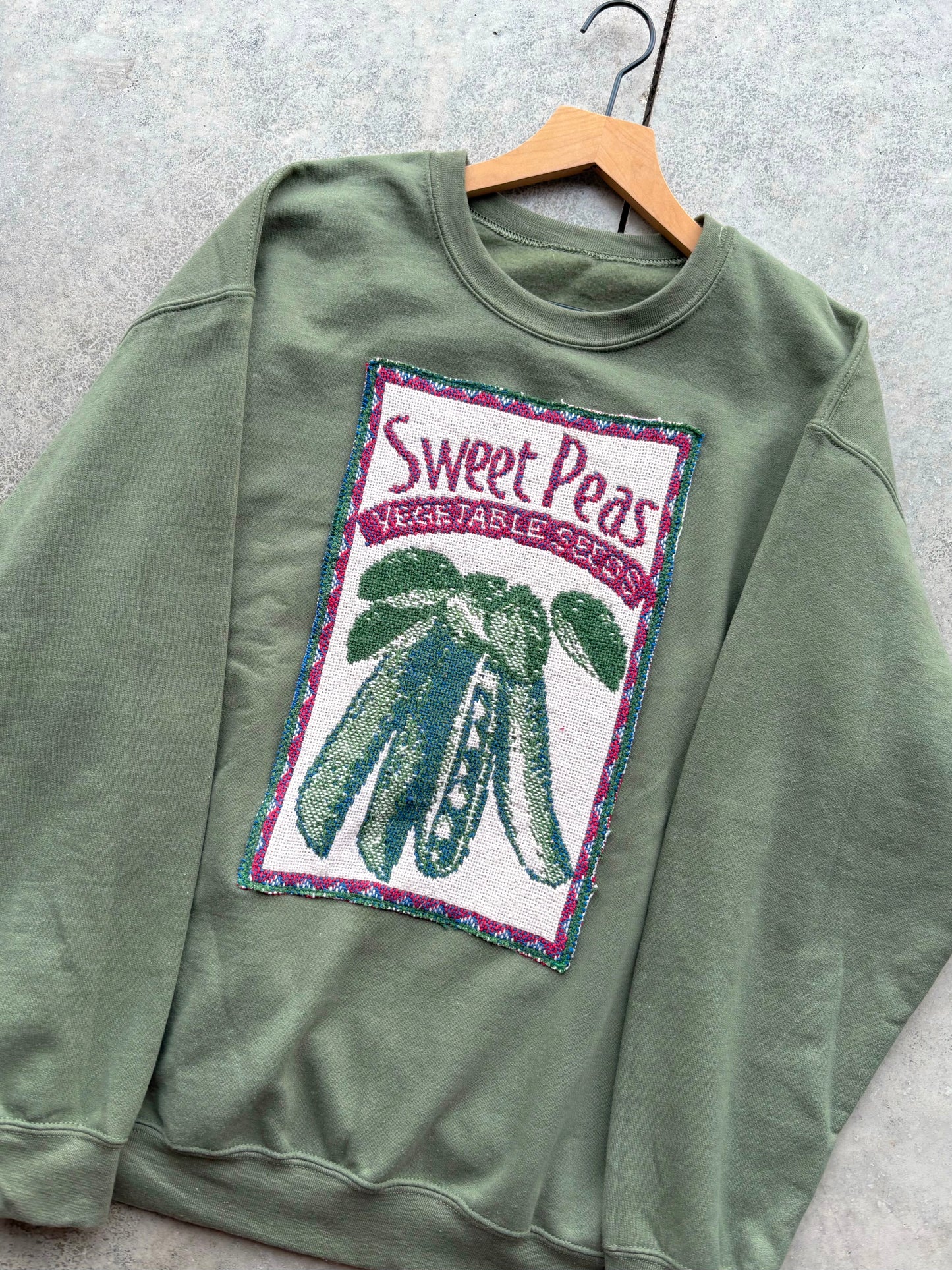 Upcycled Sweet Peas Crewneck