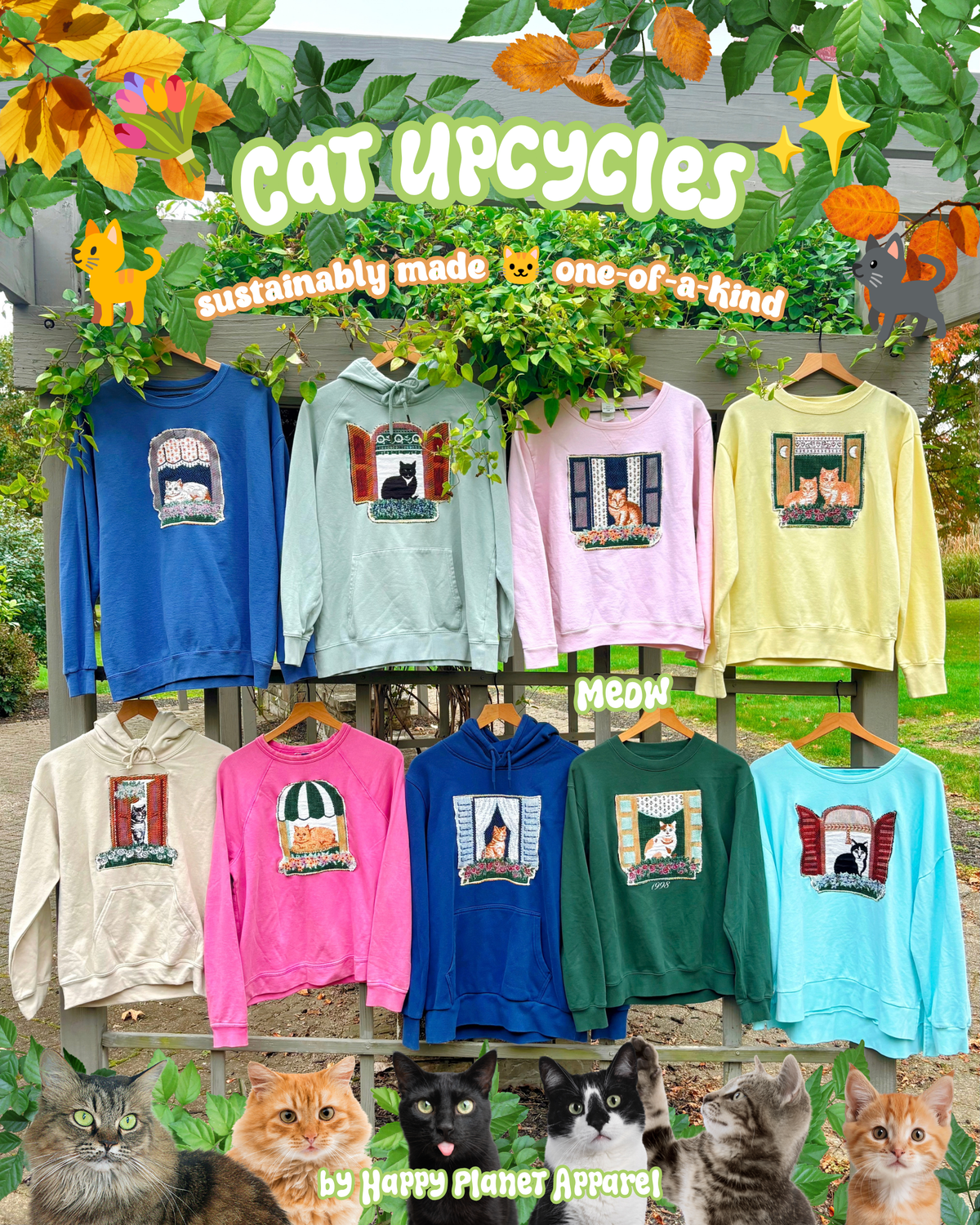 Upcycled Cat Hoodie 💐