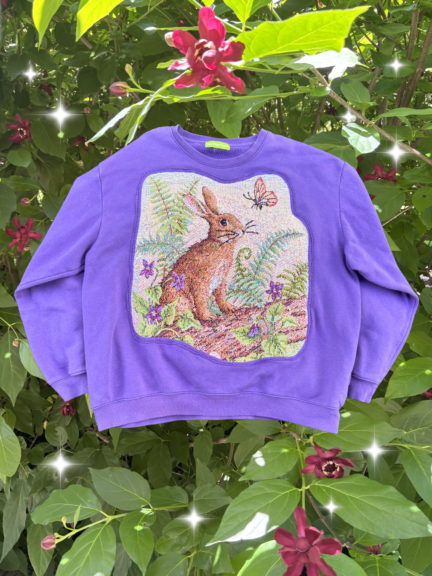 Upcycled Bunny Crewneck 🪻🐰