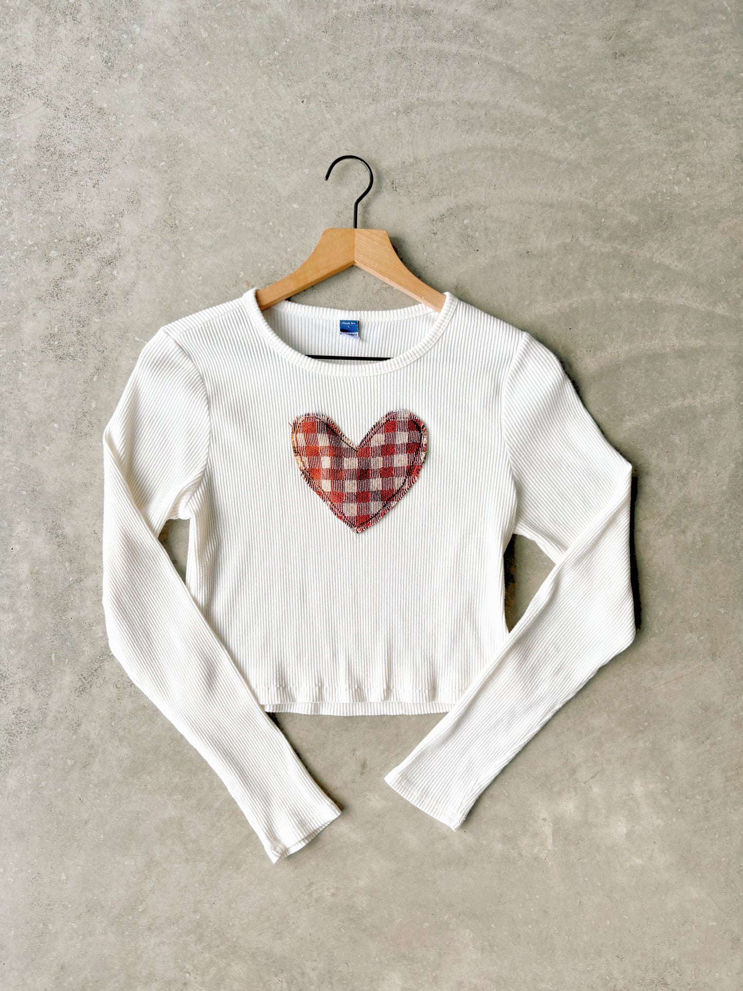 Upcycled Heart Long Sleeve Top