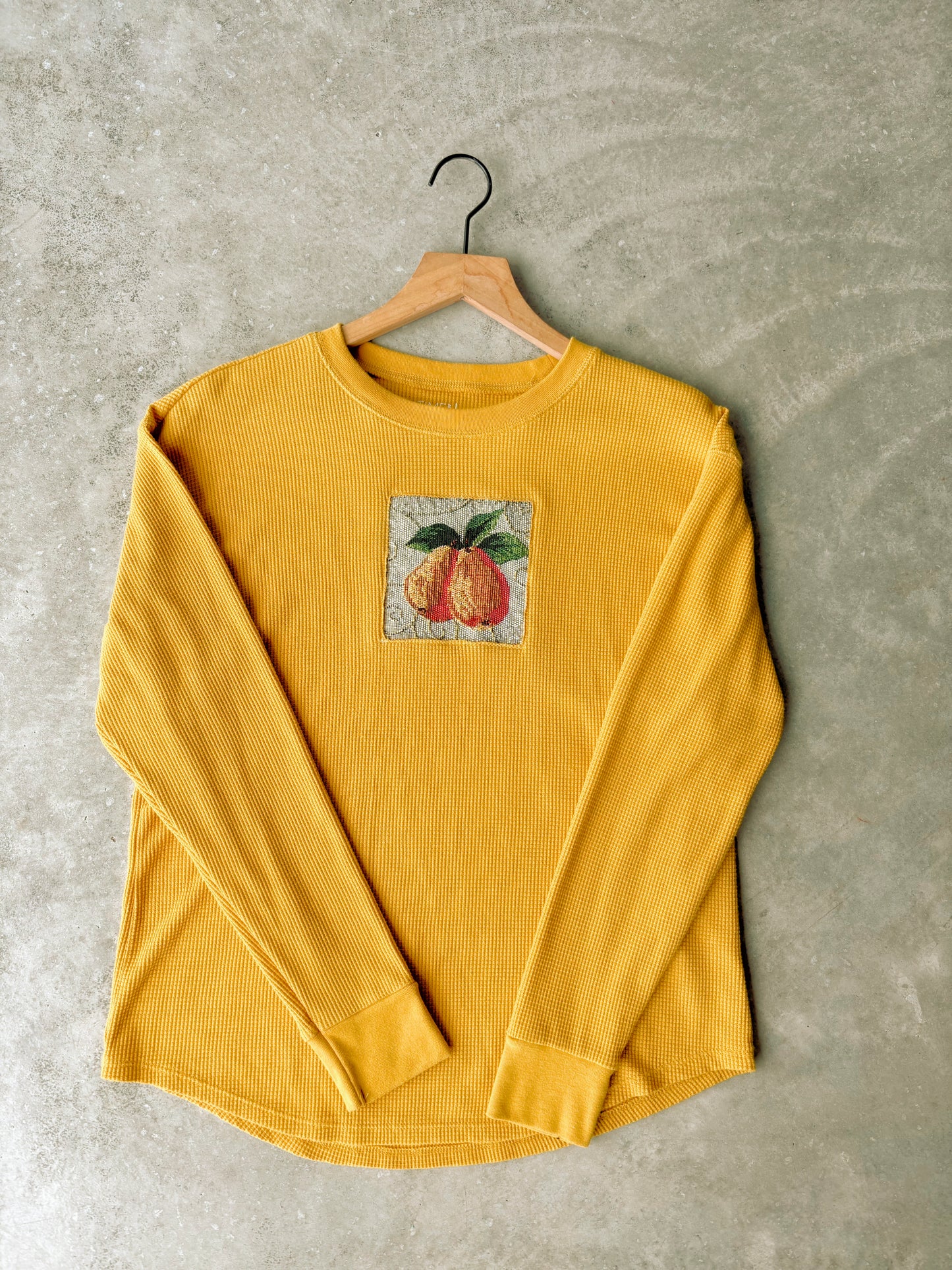 Upcycled Pear Waffle Knit Top