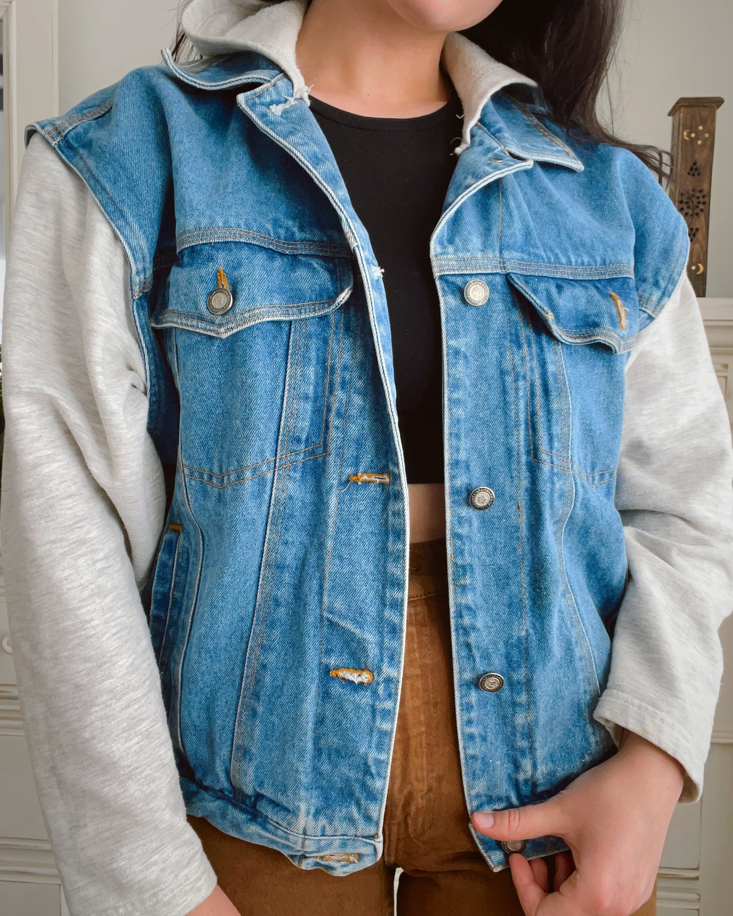 Vintage Denim Hoodie Jacket