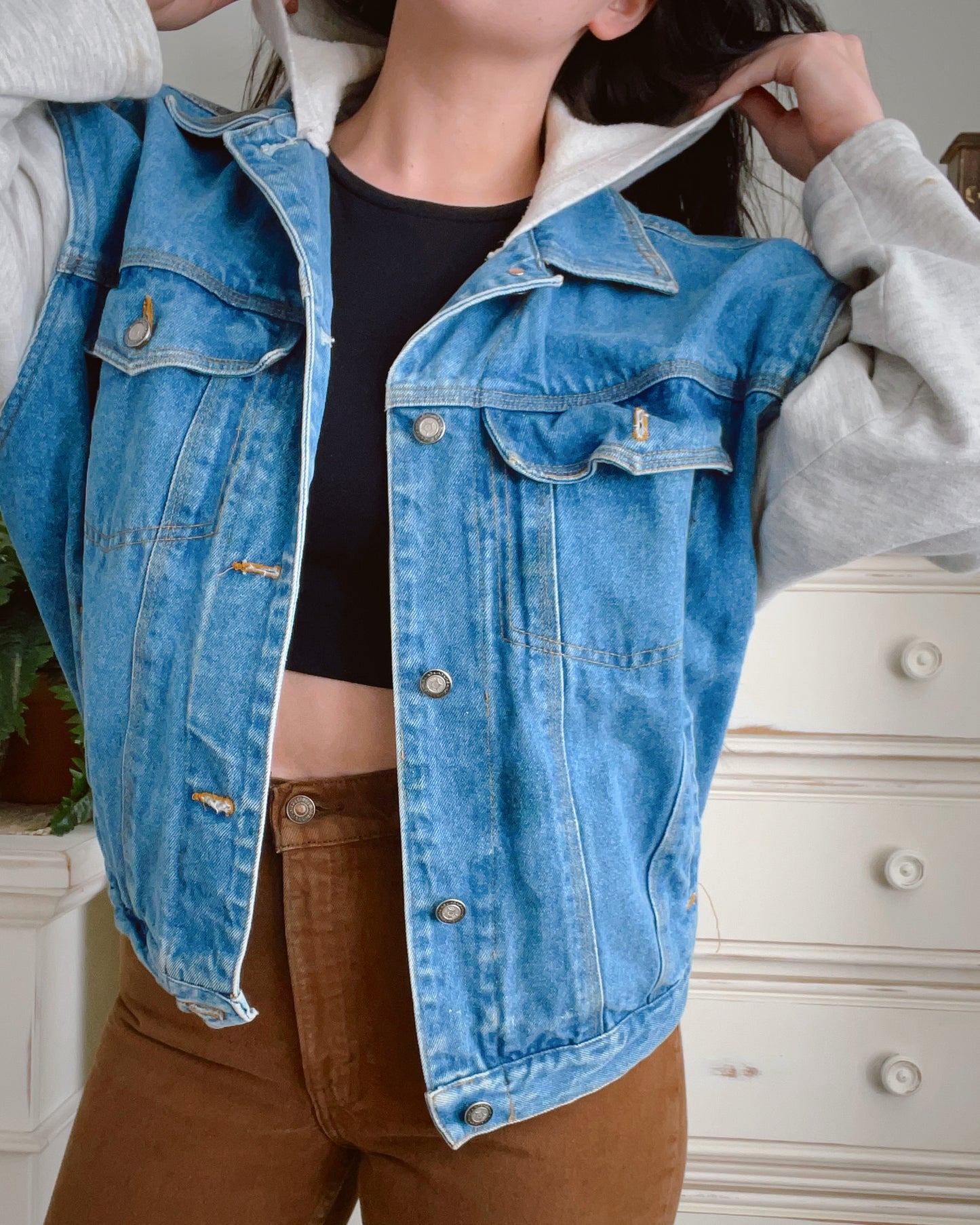 Vintage Denim Hoodie Jacket