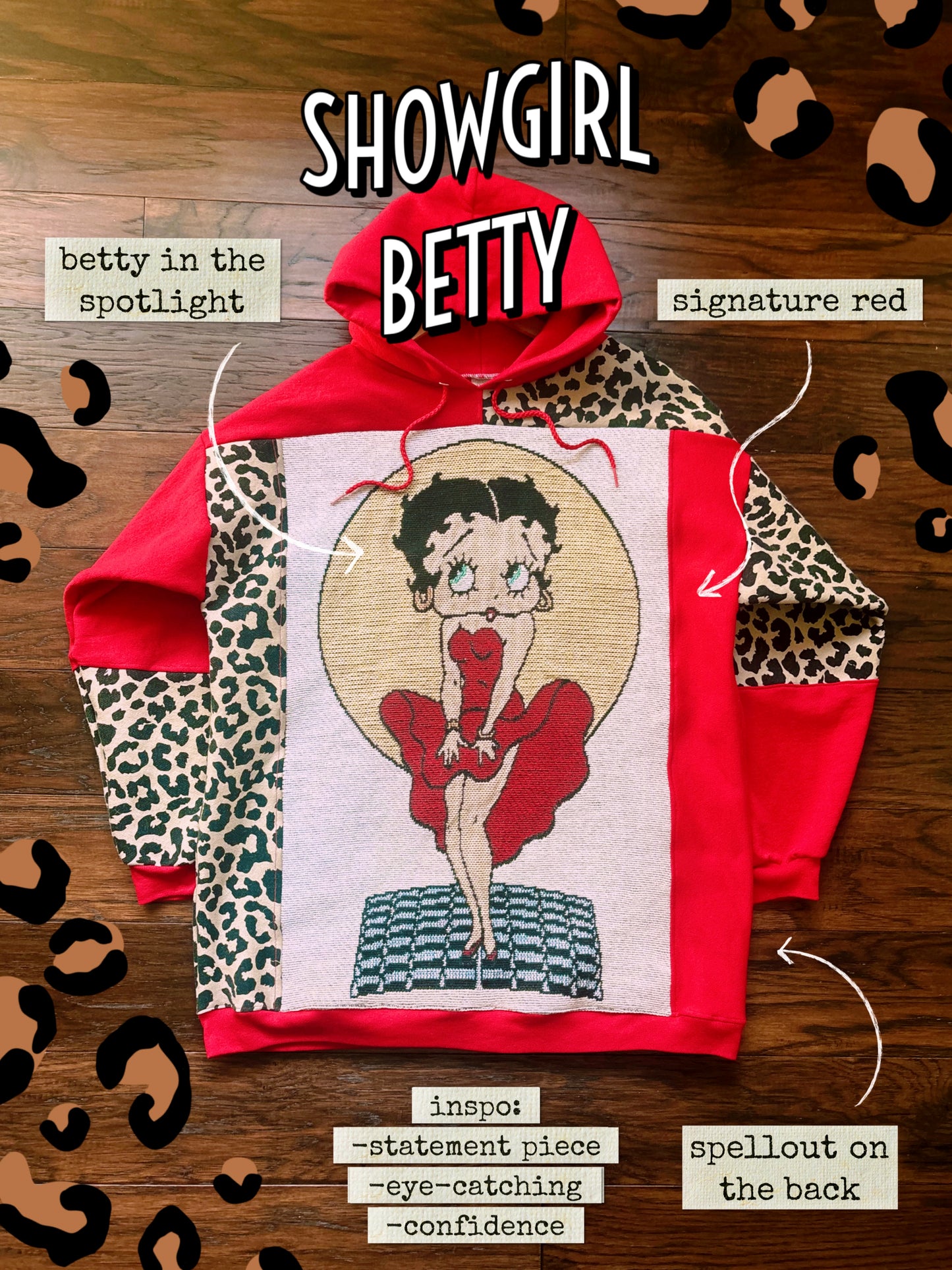Upcycled Showgirl Betty Hoodie