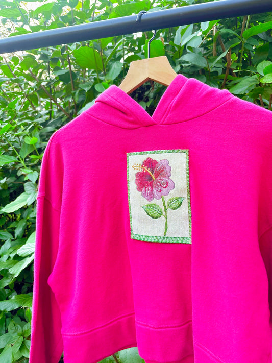 Upcycled Hibiscus Sweatshirt 🌺