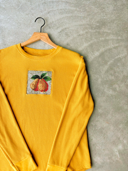 Upcycled Pear Waffle Knit Top