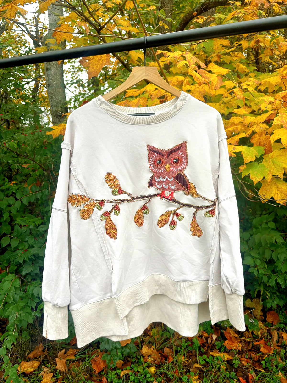 Upcycled Owl Crewneck🦉🍂