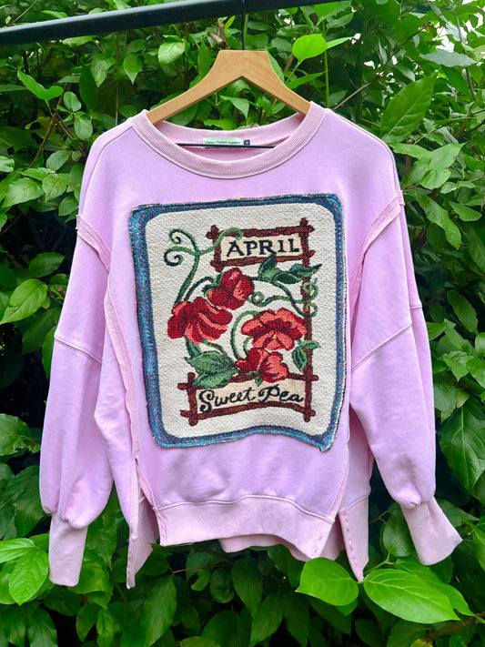 Upcycled Sweet Pea Crewneck🌷