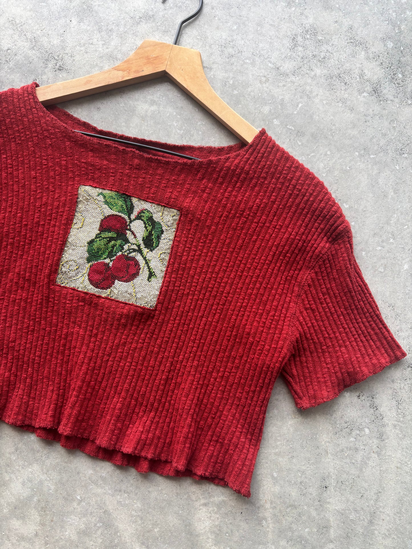 Upcycled Plums Cropped Tee