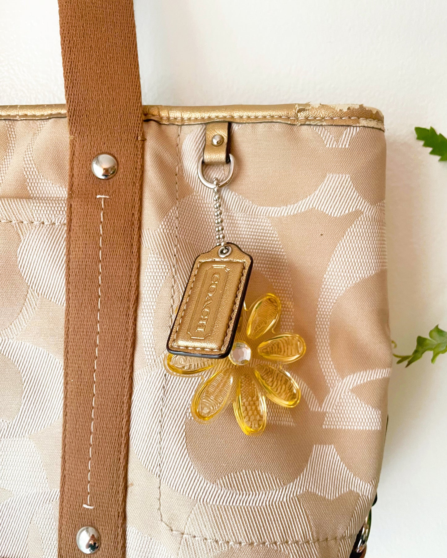 Coach Purse with Flower Charm