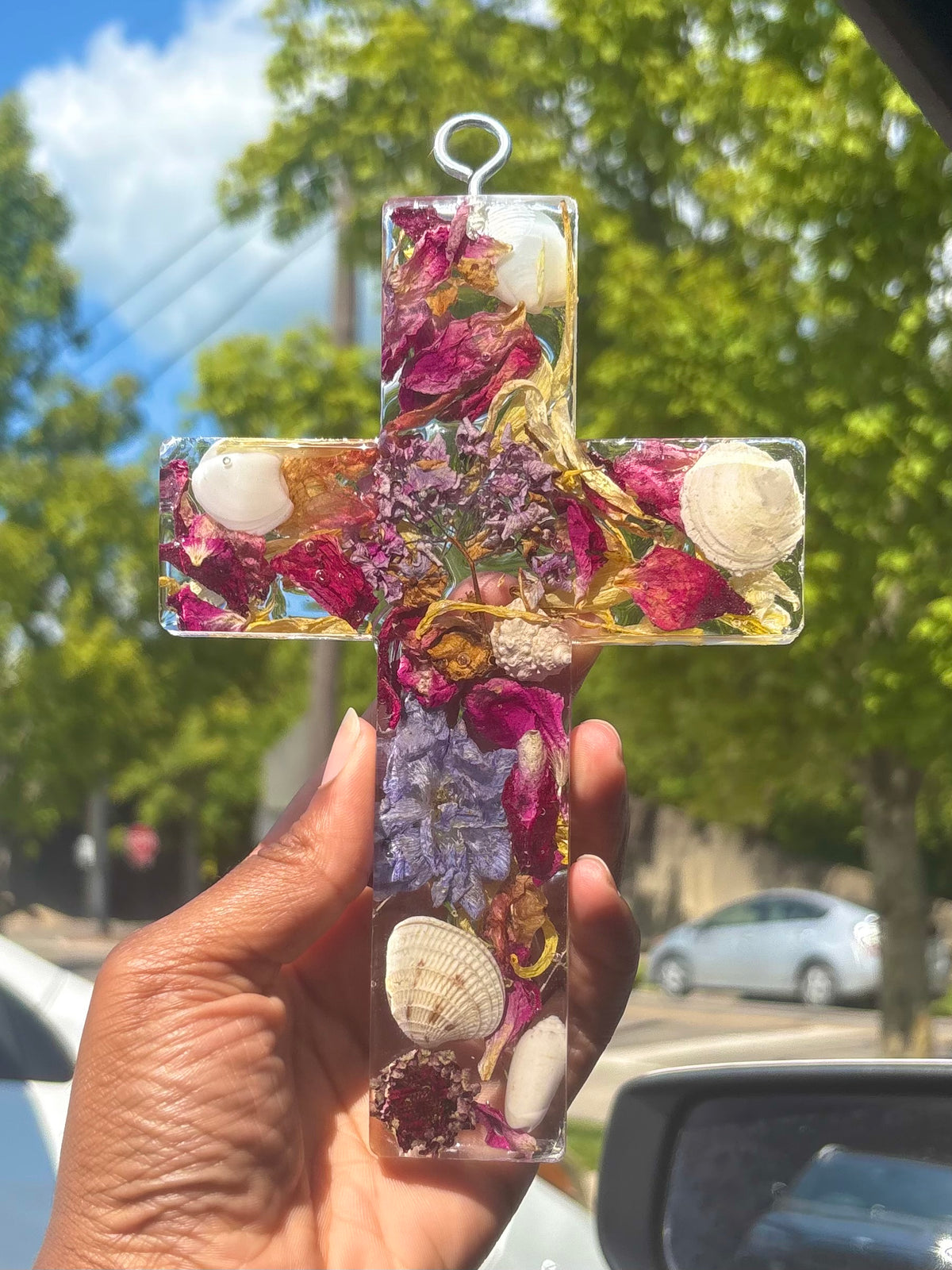 Botanical Suncatcher Cross