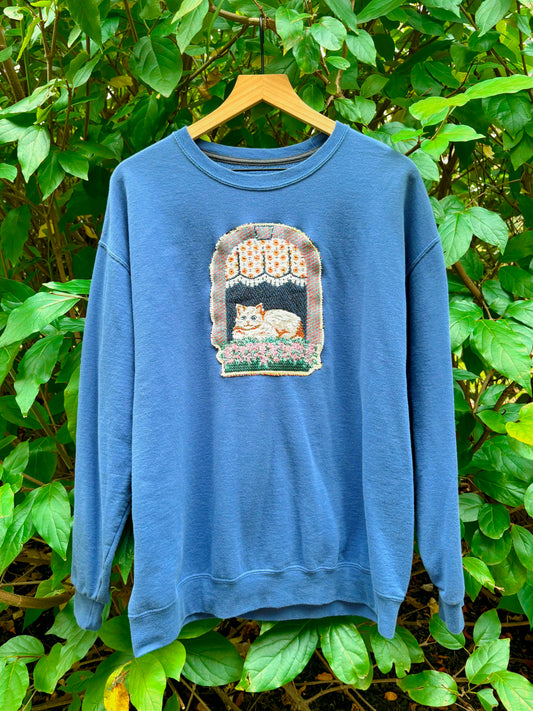 Upcycled Cat Crewneck 🧶