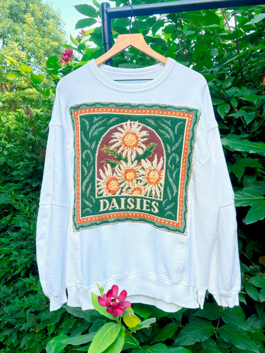 Upcycled Daisies Crewneck🌼