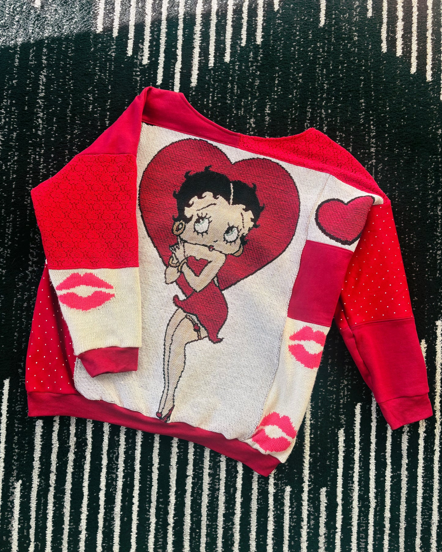 Upcycled Betty Boop Lover Girl Crewneck
