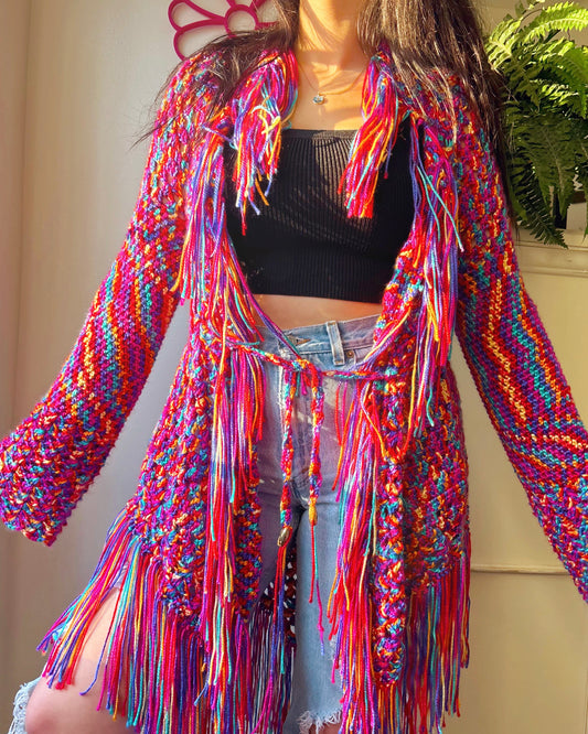 Rainbow Crochet Cardigan