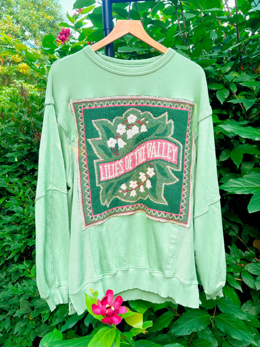 Upcycled Lilies of the Valley Crewneck🧚🏼