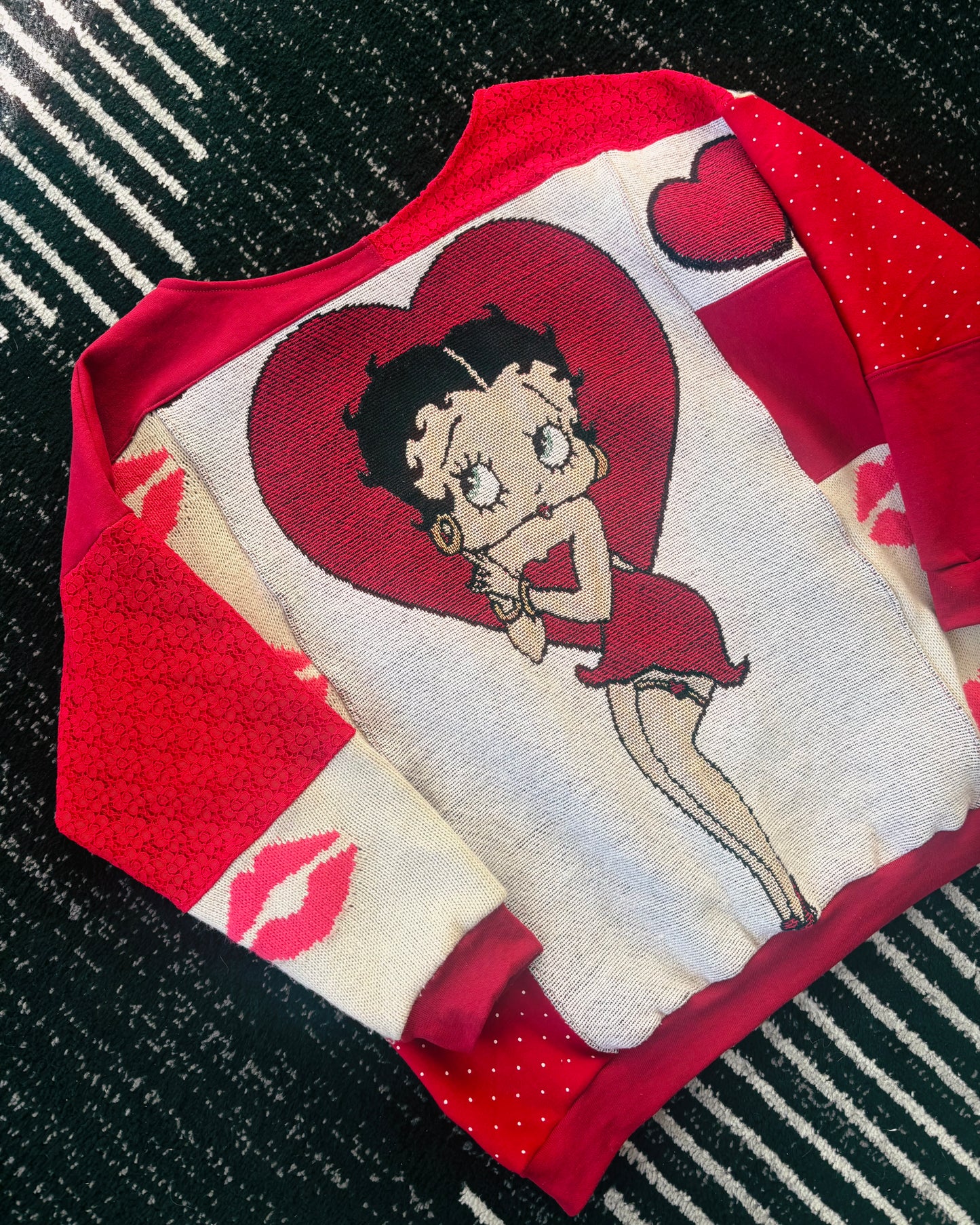 Upcycled Betty Boop Lover Girl Crewneck
