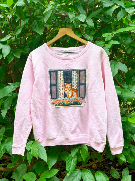 Upcycled Cat Crewneck 🐈