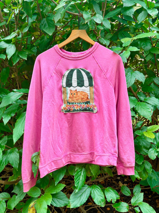 Upcycled Cat Crewneck 🎀