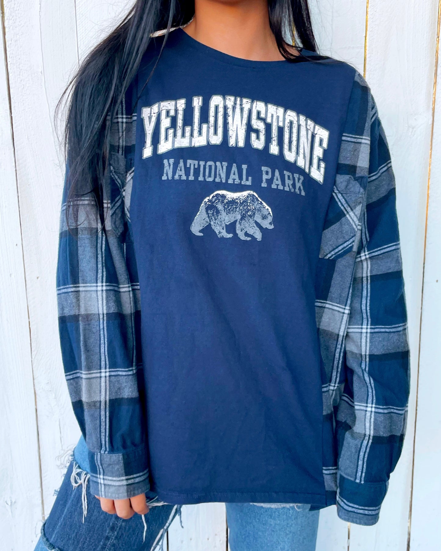 Yellowstone Upcycled Flannel Tee