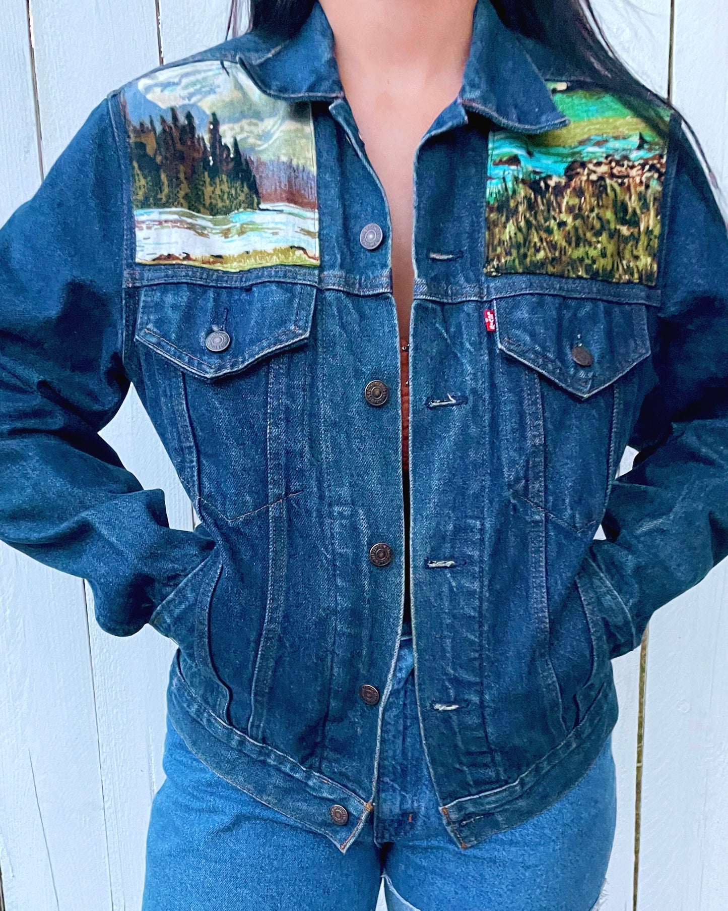 Nature Lover Upcycled Vintage Levi's Trucker Jacket