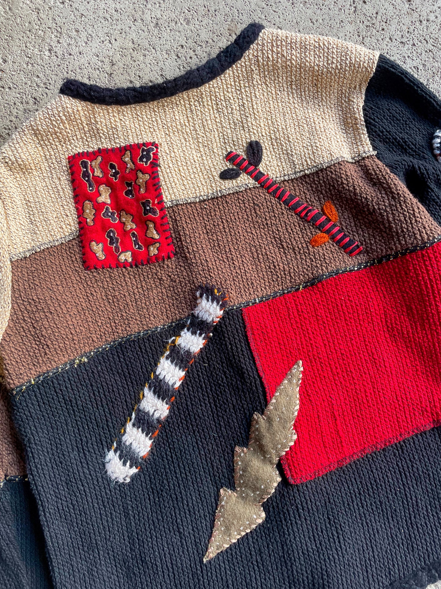 Vintage Patchwork Sweater Cardigan