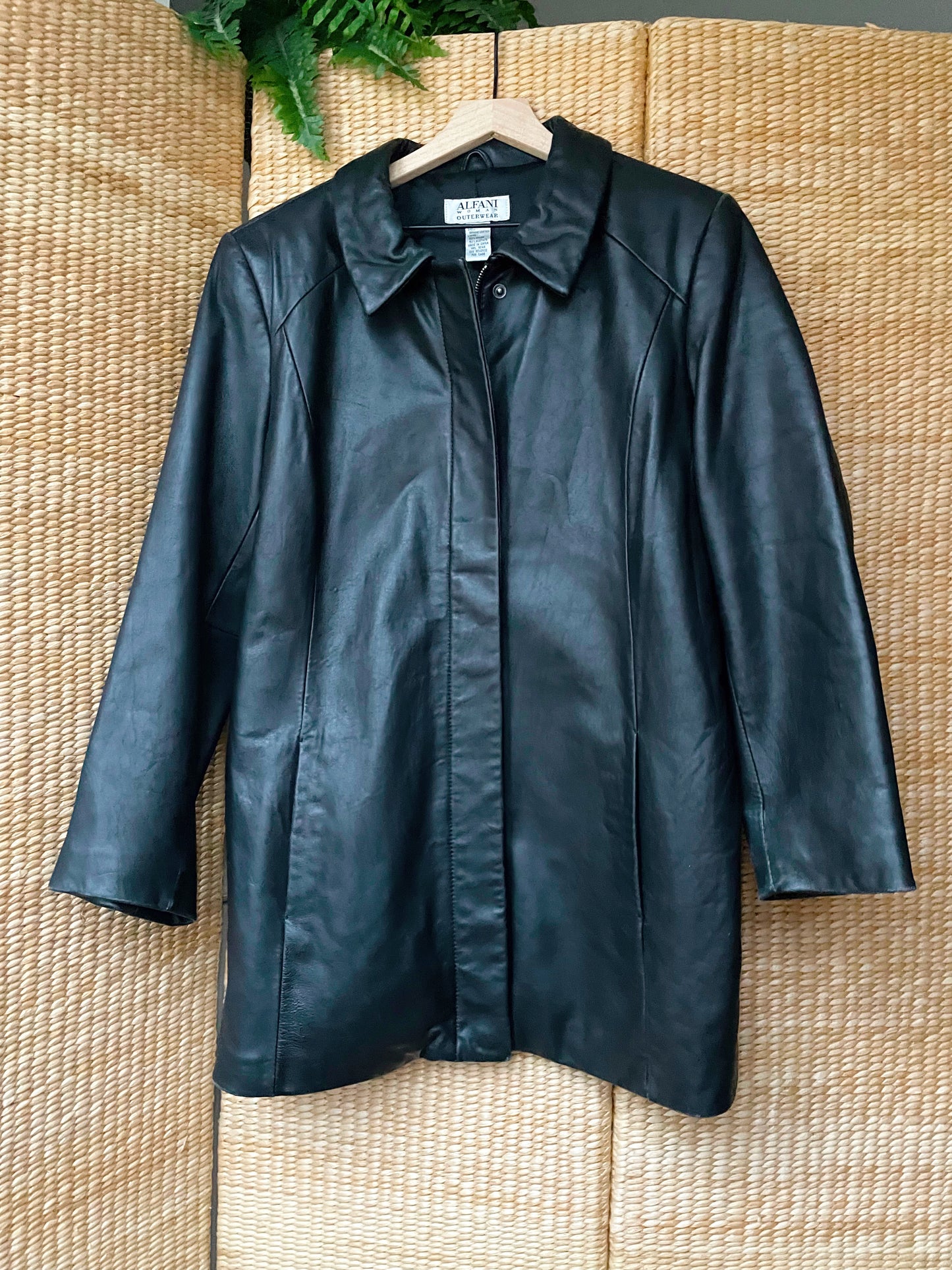 Alfani Black Leather Jacket