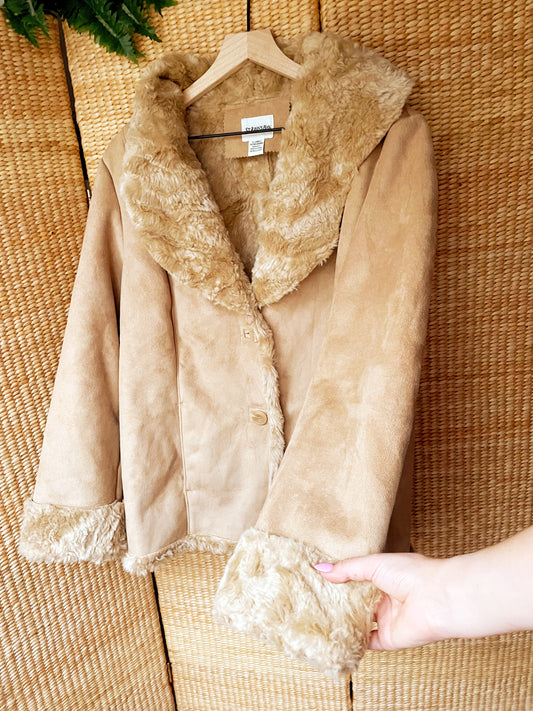 NEW | Suede and Faux Fur Coat