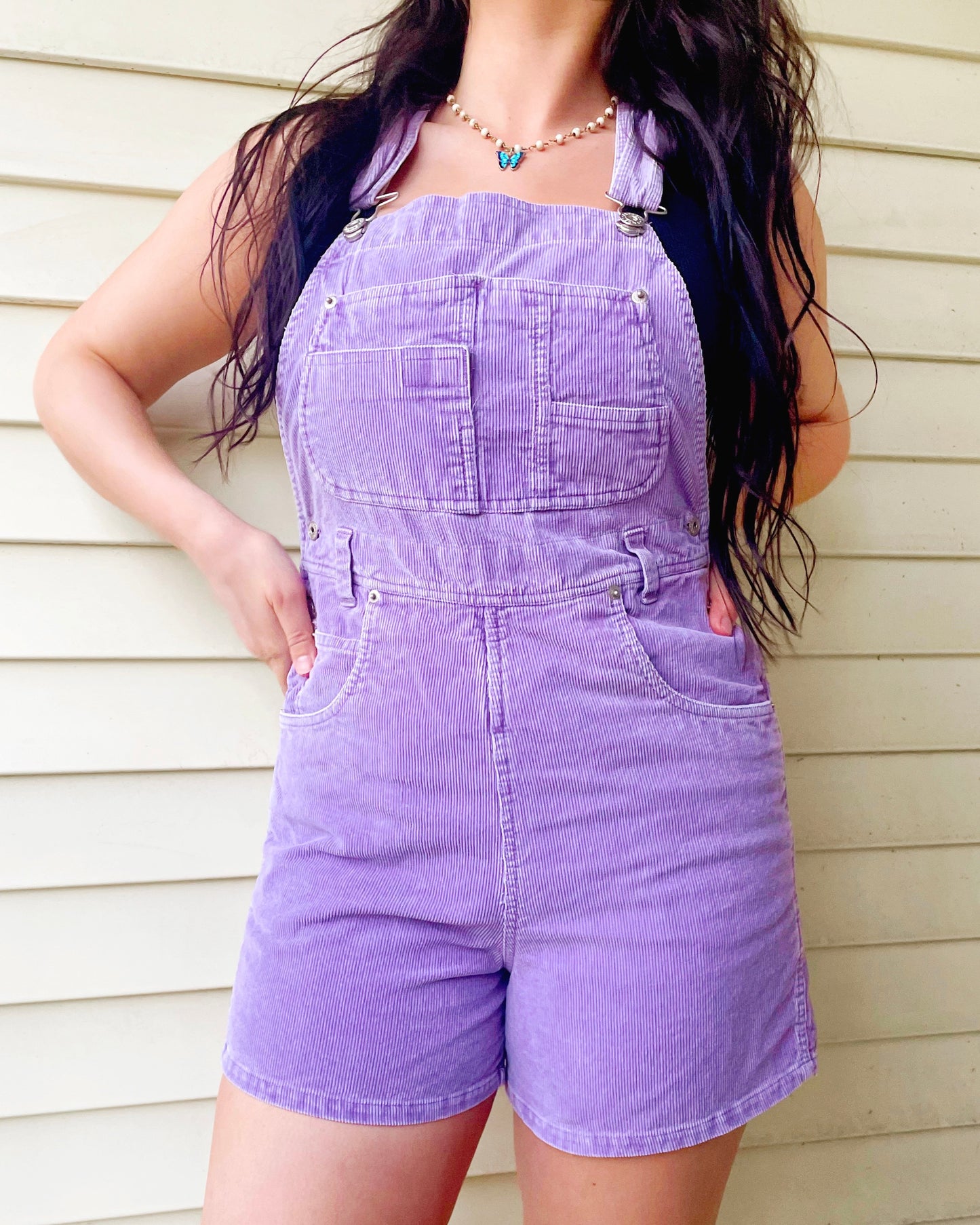 Vintage Lavendar Corduroy Shortalls