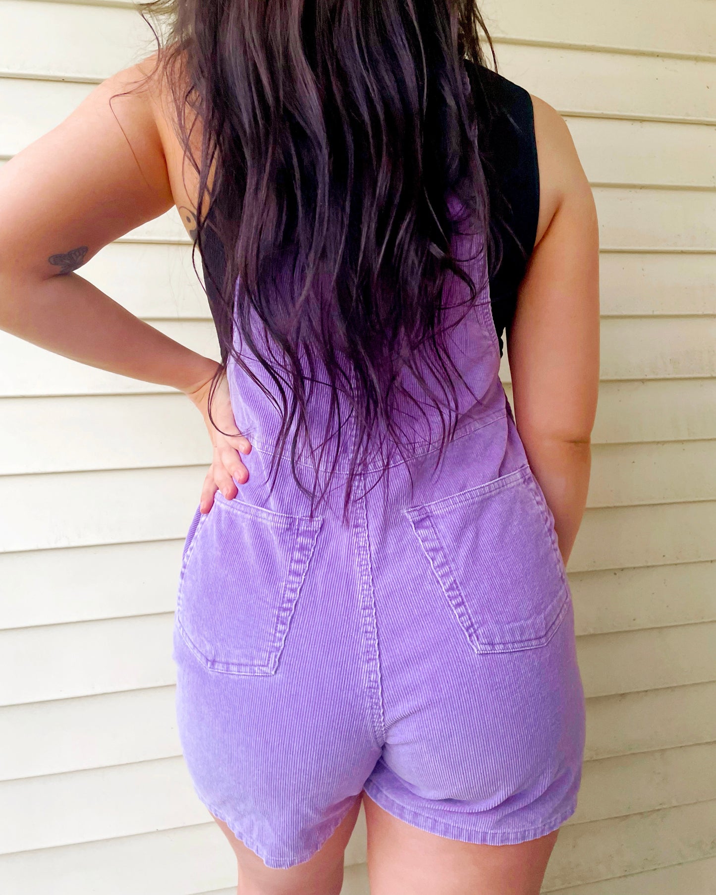 Vintage Lavendar Corduroy Shortalls