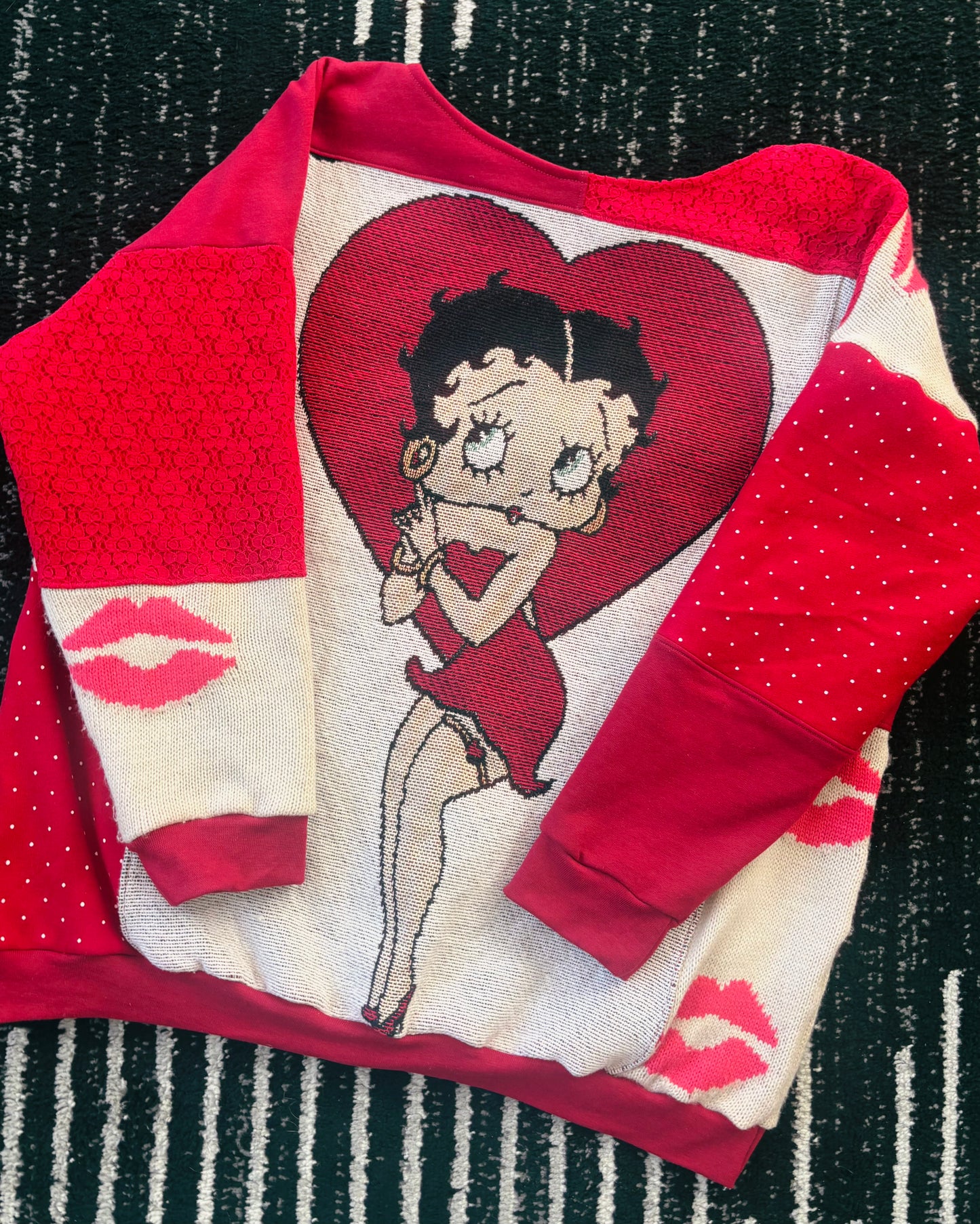 Upcycled Betty Boop Lover Girl Crewneck