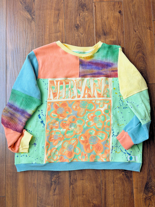 One-of-a-Kind Upcycled Nirvana Crewneck