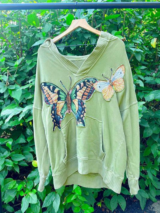 Upcycled Butterfly Sweatshirt 🦋