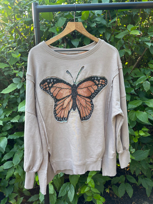 Upcycled Butterfly Sweatshirt 🦋