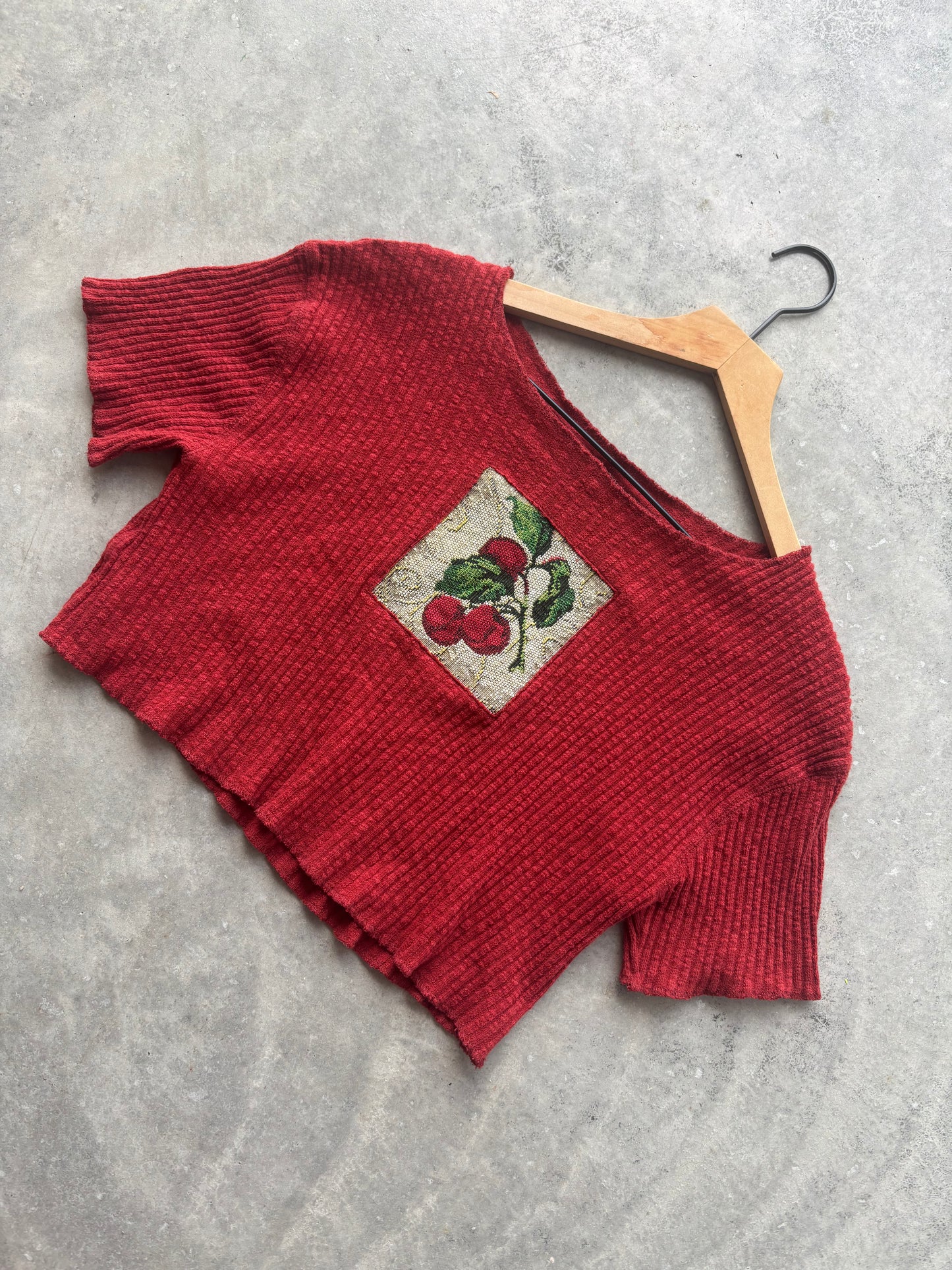 Upcycled Plums Cropped Tee