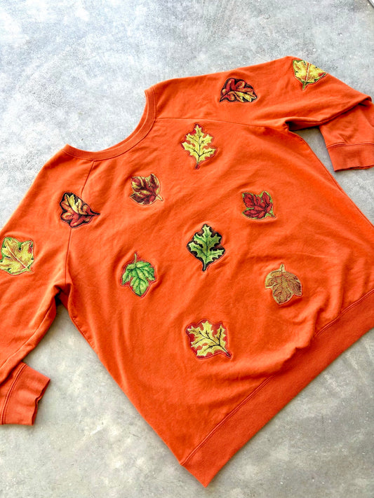 Upcycled Leaves Crewneck