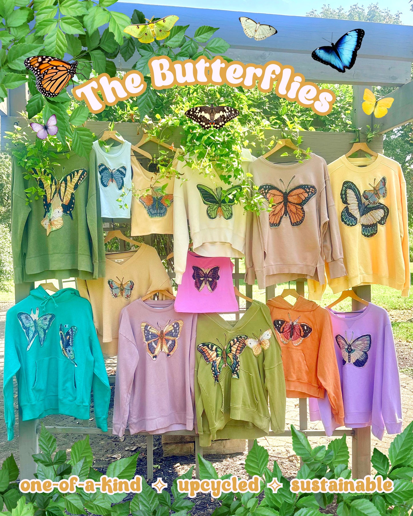 Upcycled Butterfly Sweatshirt 🦋