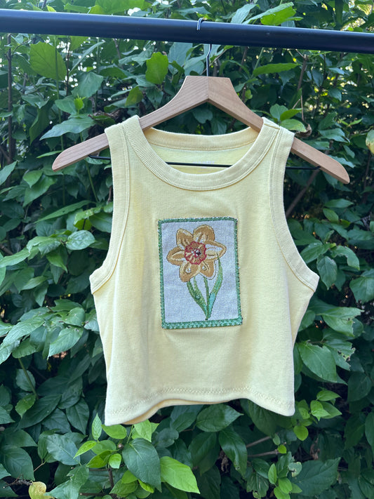 Upcycled Daffodil Tank 🌼