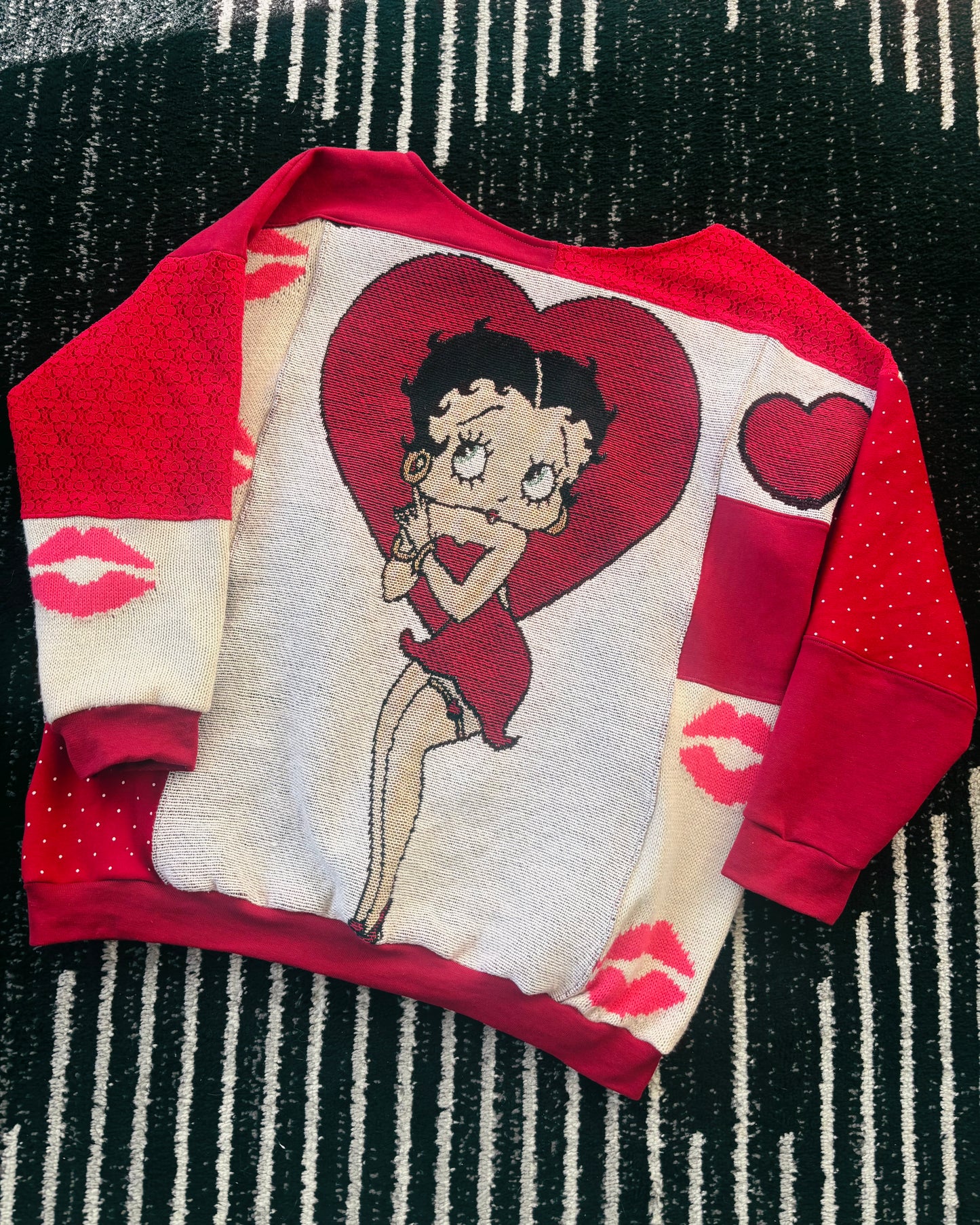 Upcycled Betty Boop Lover Girl Crewneck