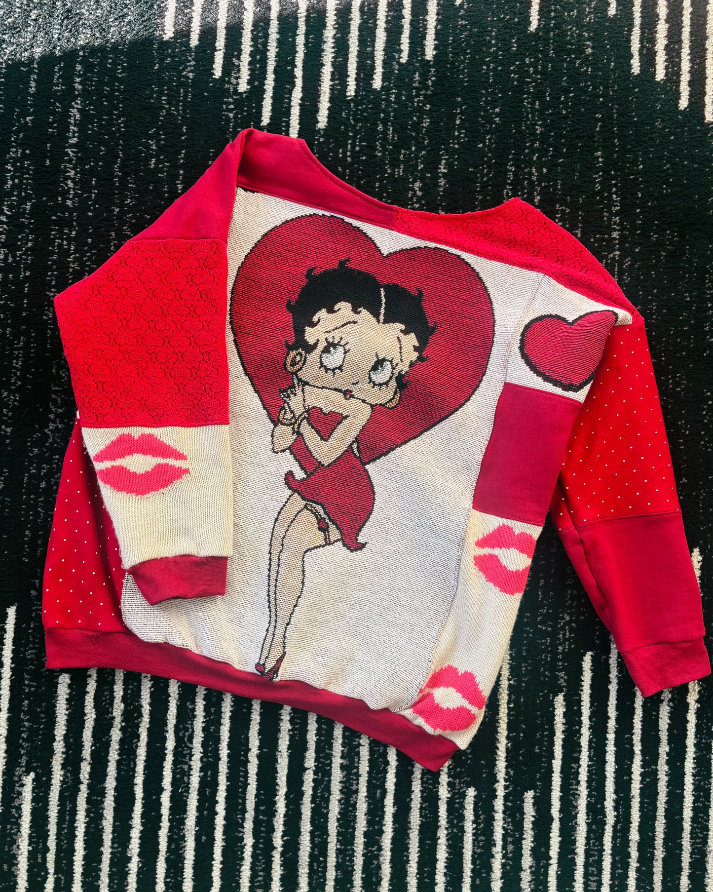 Upcycled Betty Boop Lover Girl Crewneck