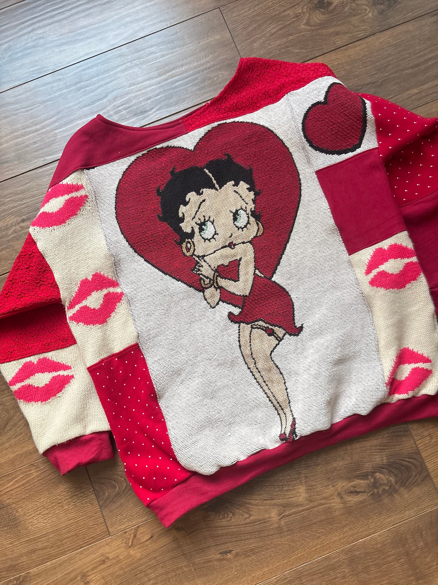 Upcycled Betty Boop Lover Girl Crewneck